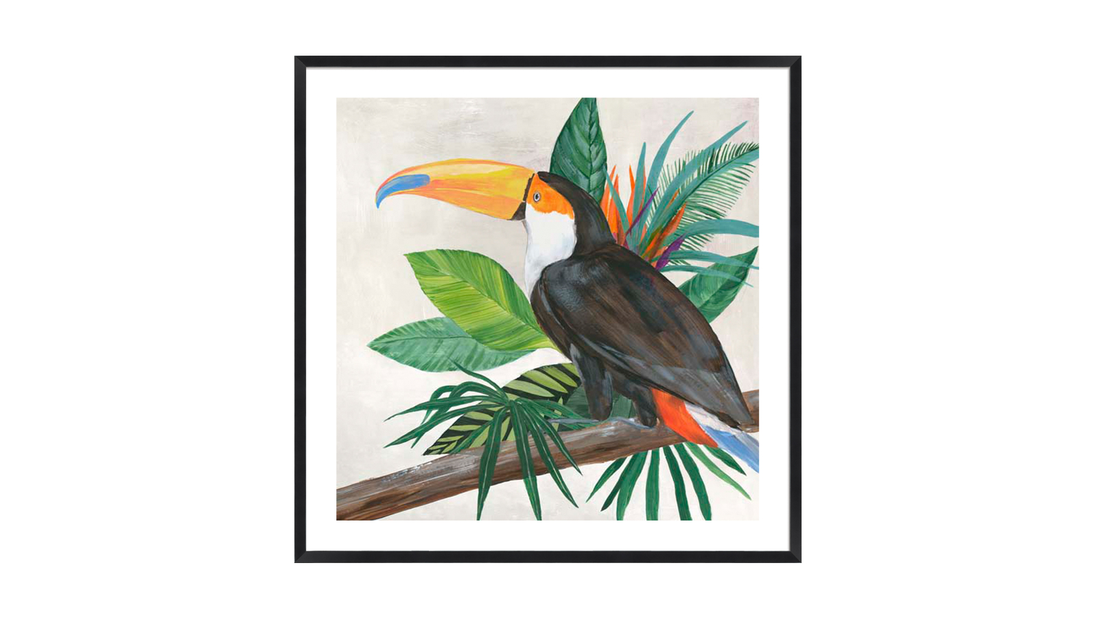 La Grolla Tropical Birds II Black Frame Wall Art - 74 x 74cm