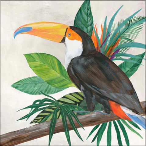 La Grolla Tropical Birds II Unframed Canvas Wall Art