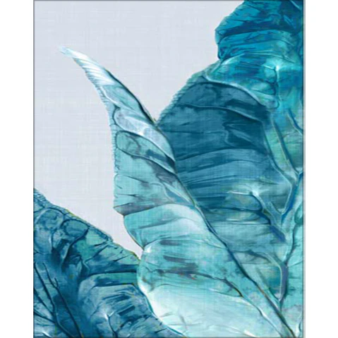 La Grolla Tropical Blue/Green Leaves I Unframed Canvas Wall Art