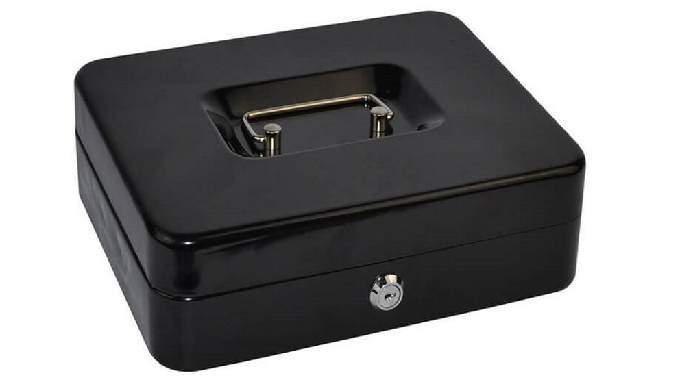 Italplast Black Metal Cash Box