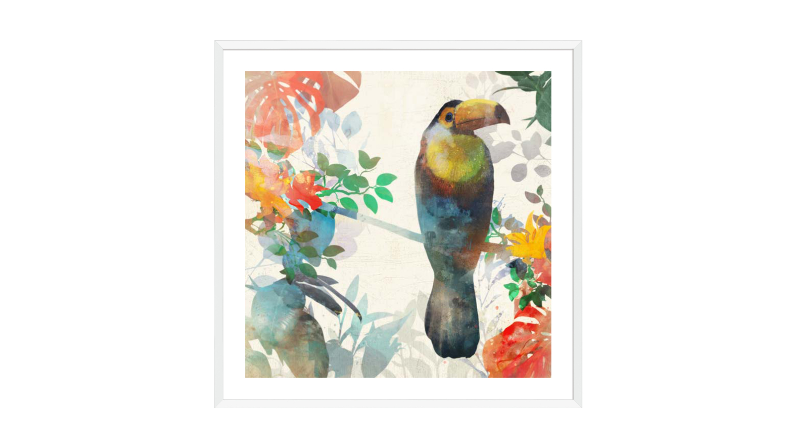 La Grolla Tropical King I White Frame Wall Art - 54 x 54cm