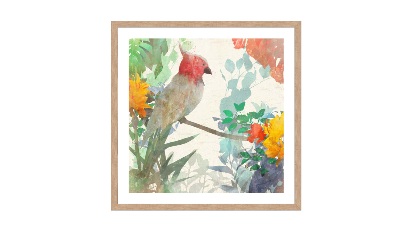 La Grolla Tropical King II Natural Frame Wall Art - 76 x 76cm
