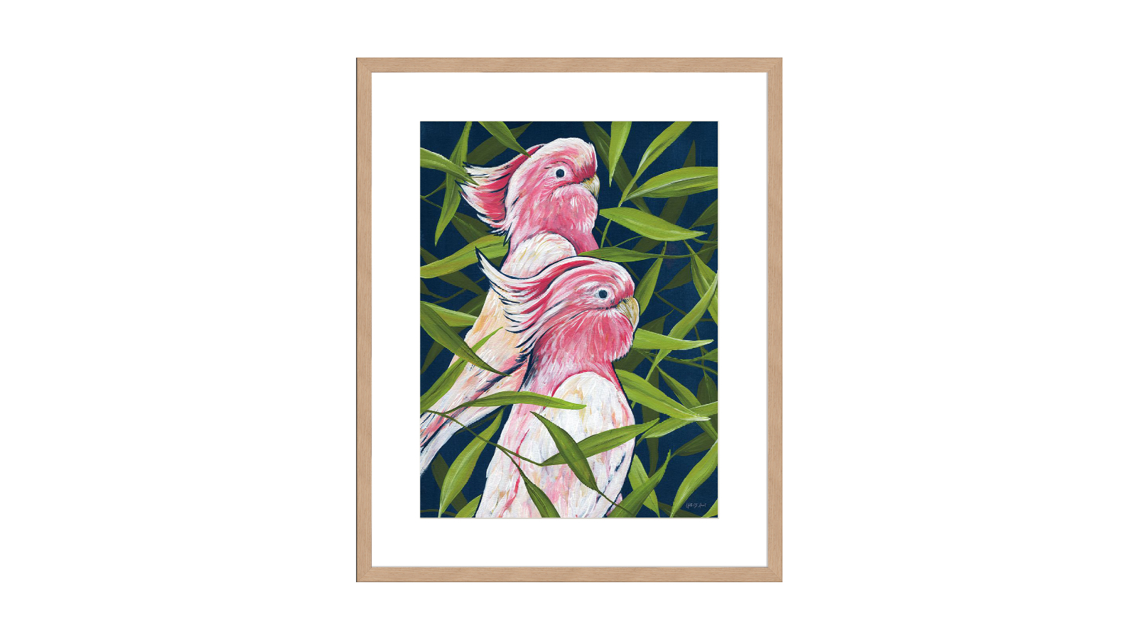 La Grolla Tropical Paradise Cockatoo Natural Frame Wall Art - 106 x 86cm