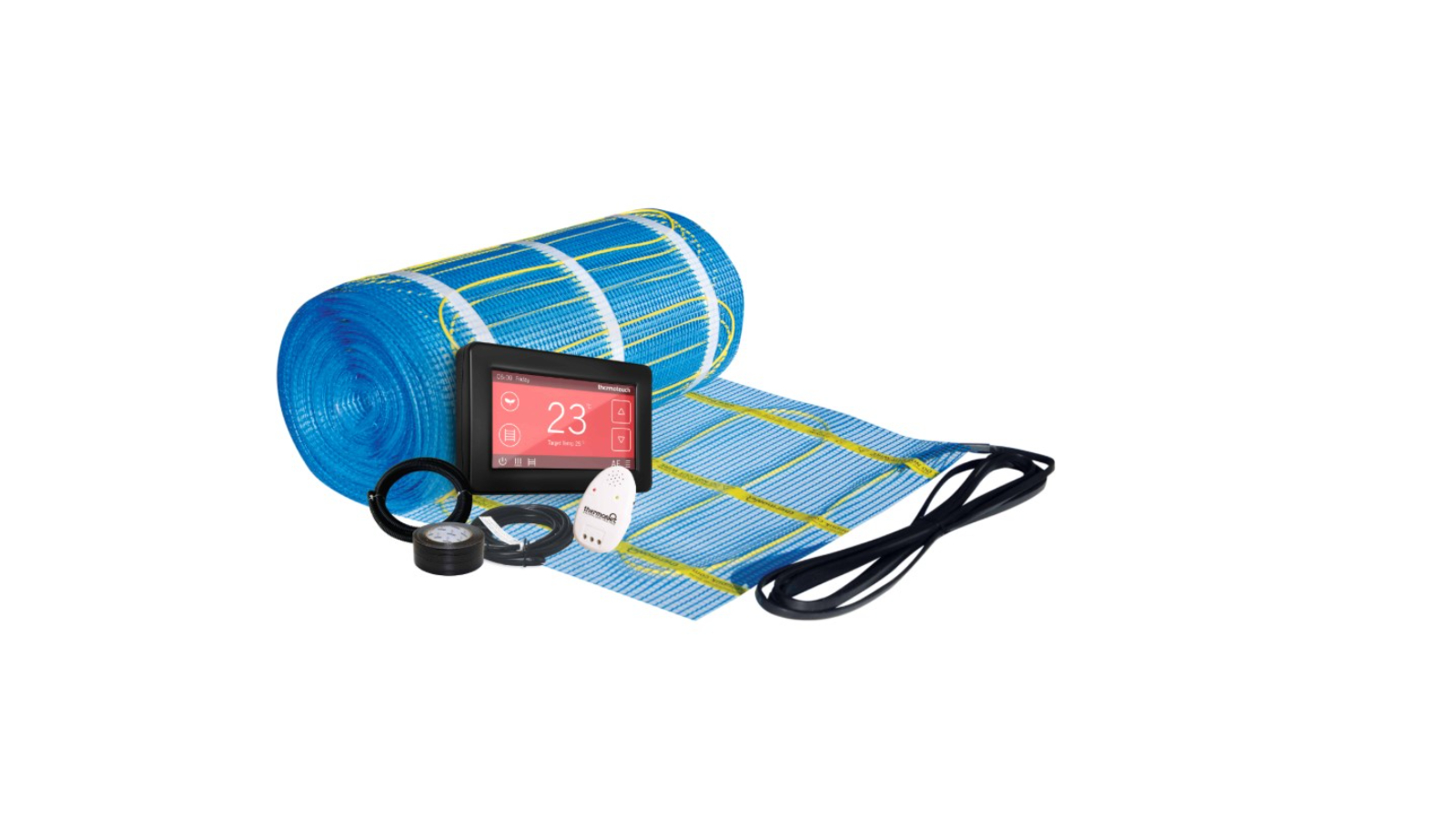 Thermogroup Thermonet 150W Matting for Under Tiled Floors with Black Dual Controller - 4 x 0.5m