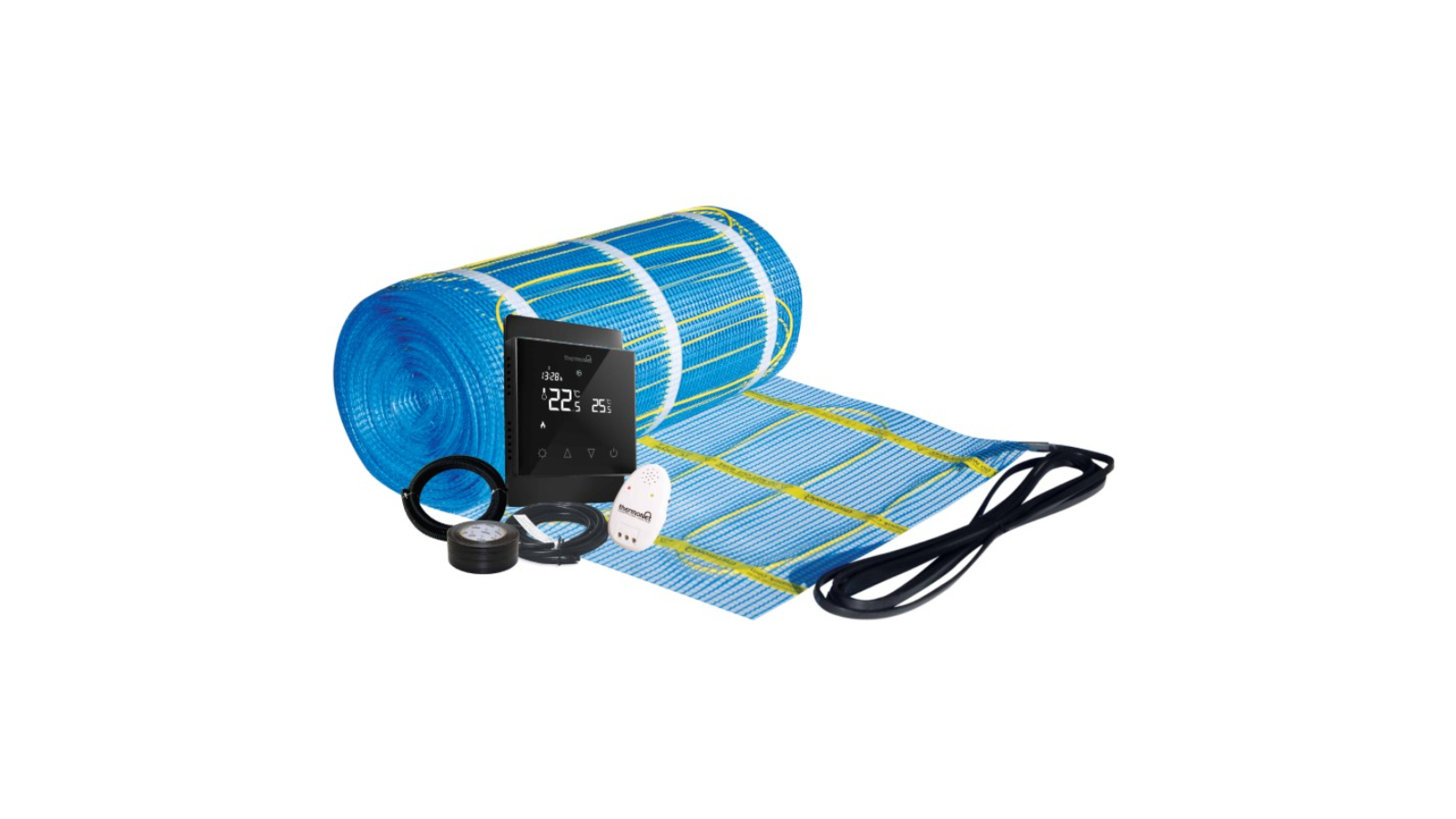 Thermogroup Thermonet 150W Matting for Under Tiled Floors with Black Thermostat - 10 x 0.5m