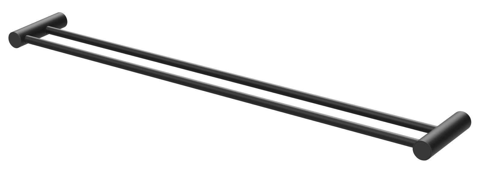 Phoenix Vivid Slimline 800mm Double Towel Rail - Matte Black