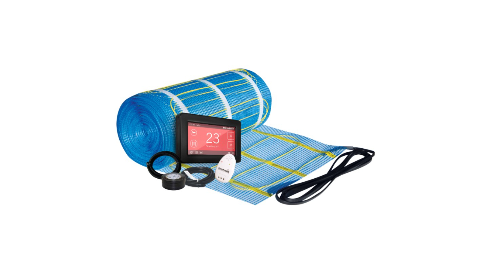Thermogroup Thermonet 200W Matting for Under Tiled Floors with Black Dual Controller - 8 x 0.5m