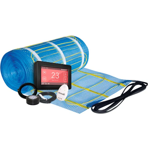 Thermogroup Thermonet 200W Matting for Under Tiled Floors with Black Dual Controller - 9 x 0.5m