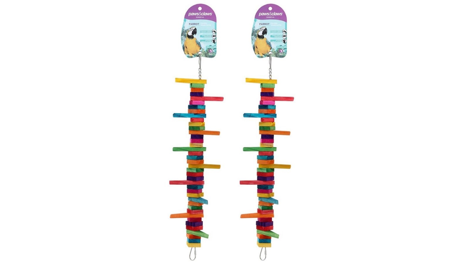 Paws and Claws 2-Pack Parrot Swing Wooden Toy