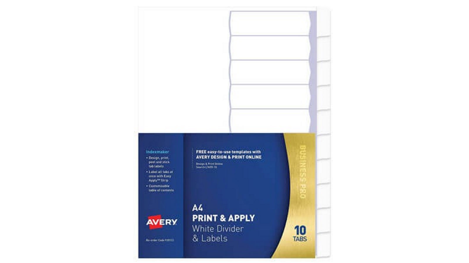 Avery Indexmaker Dividers Punched A4 Option - 10 Tab
