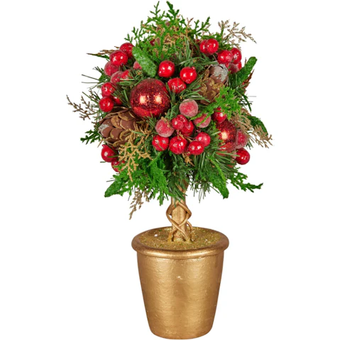 Christabelle 36cm Topiary Berries/Baubles Christmas Tabletop