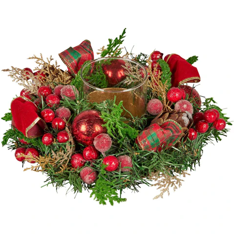 Christabelle 26cm Berries/Baubles Christmas Centrepiece
