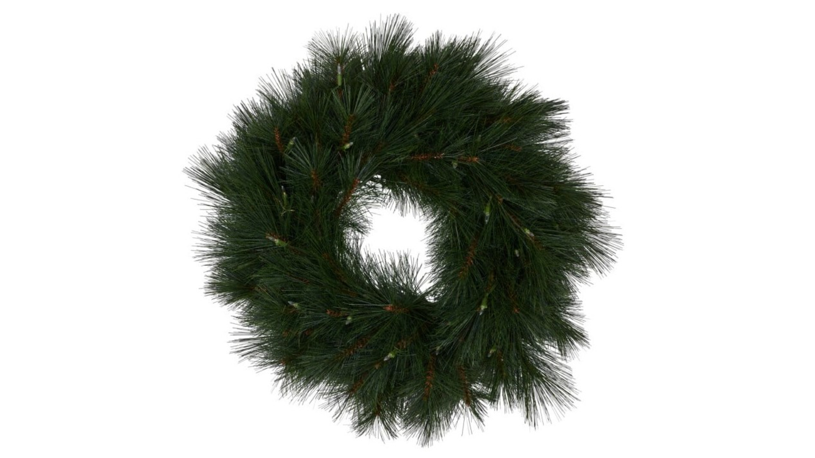 Swishmas 61cm Long Needle Christmas Wreath with Lights