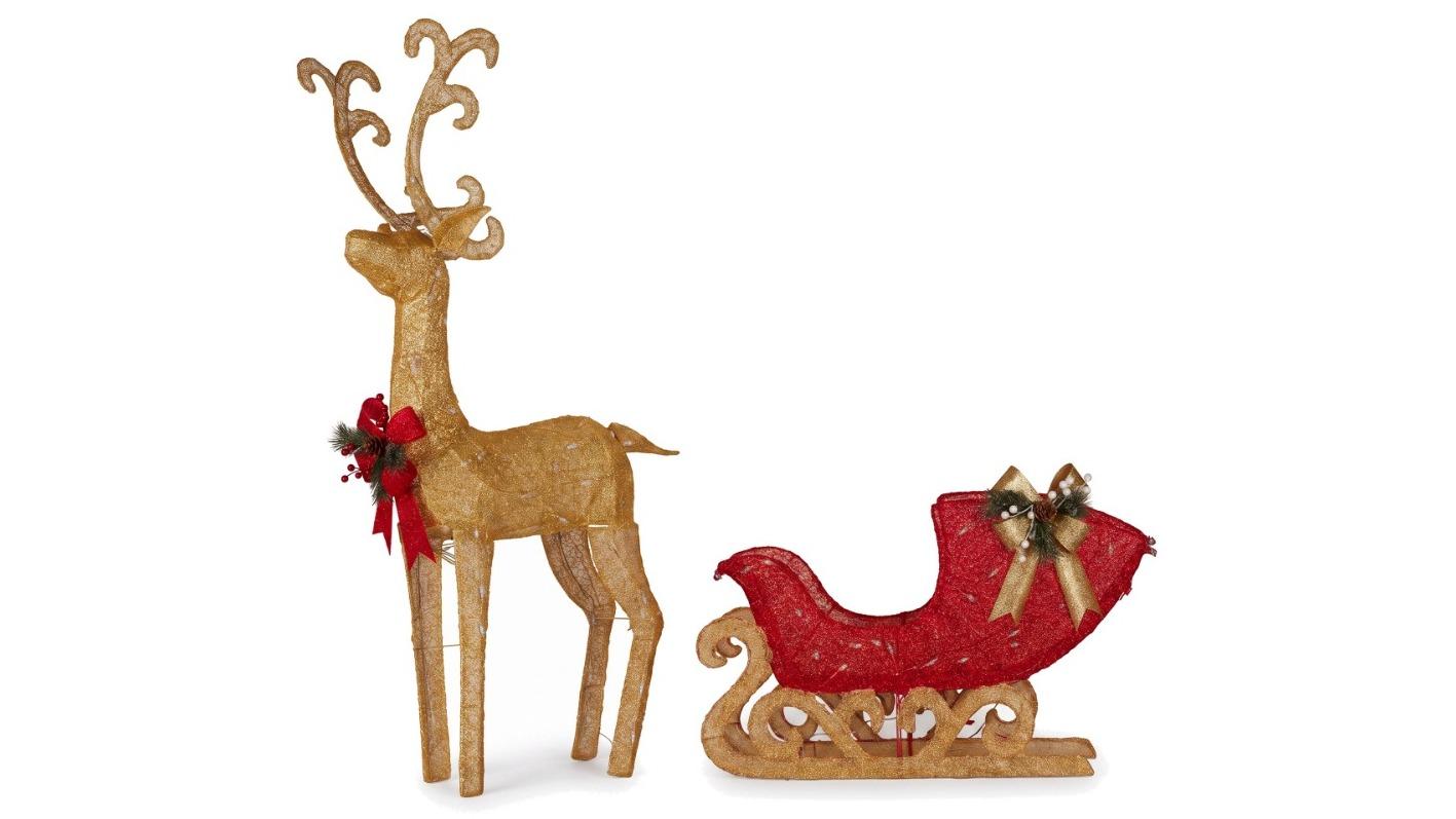 Christabelle 1.62m Reindeer Sleigh Christmas Light - Warm White