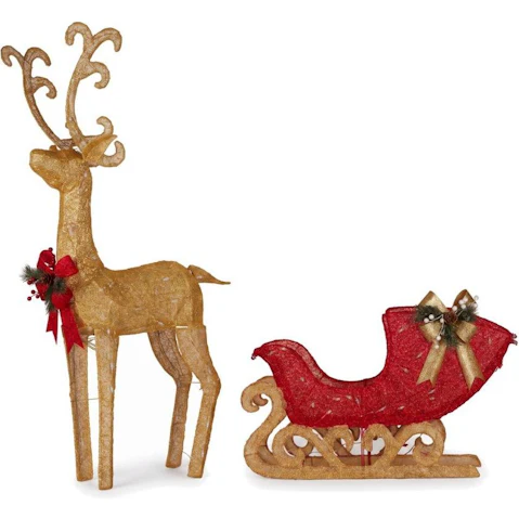 Christabelle 1.62m Reindeer Sleigh Christmas Light - Warm White