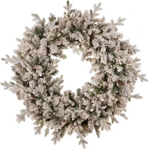 National Tree Company 122cm Snowy Dorchester Pre-Lit Christmas Wreath