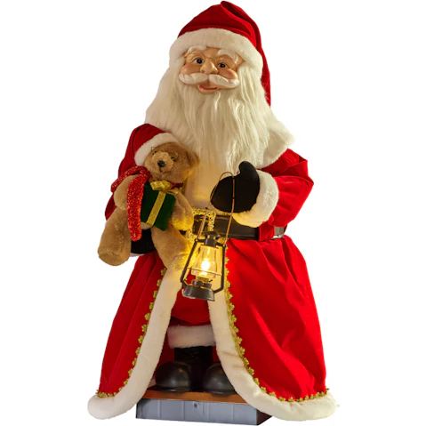 Christabelle Animated Santa Claus Christmas Decor with Music and Glowing Lantern