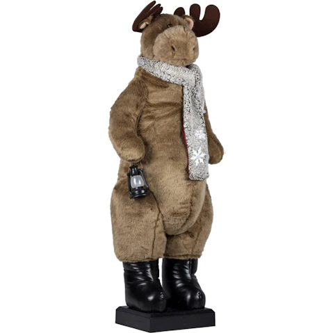 Christabelle Animated Moose Christmas Decor with Music and Light-Up Lantern
