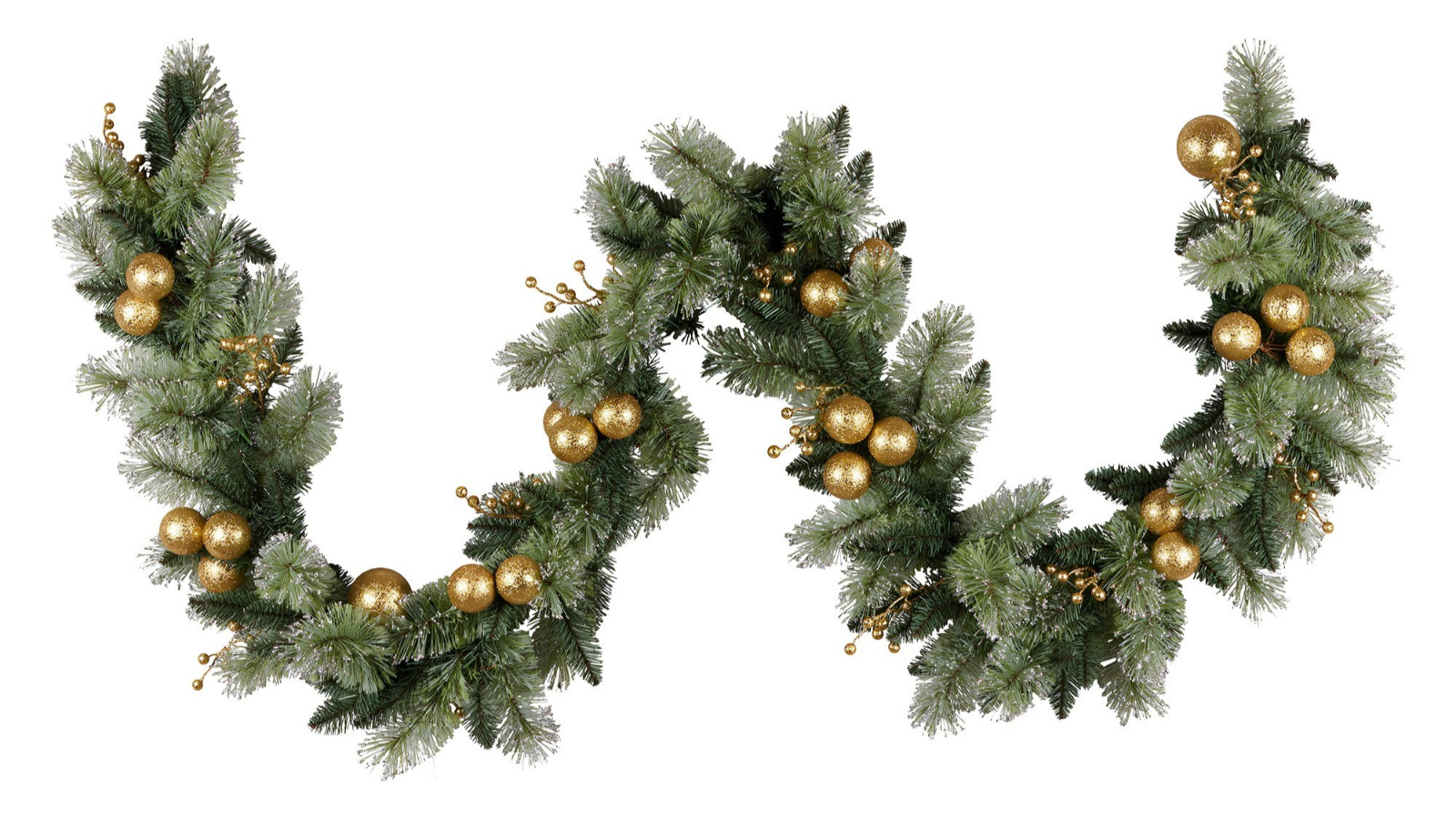 Christabelle 274cm Battery-Operated Christmas Garland with Warm White Light Gold Collection