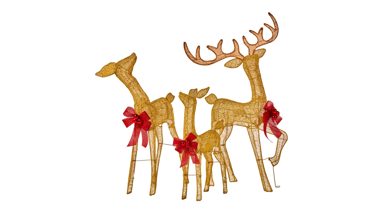 Christabelle 3 Reindeer Gold Mesh Family Christmas Light