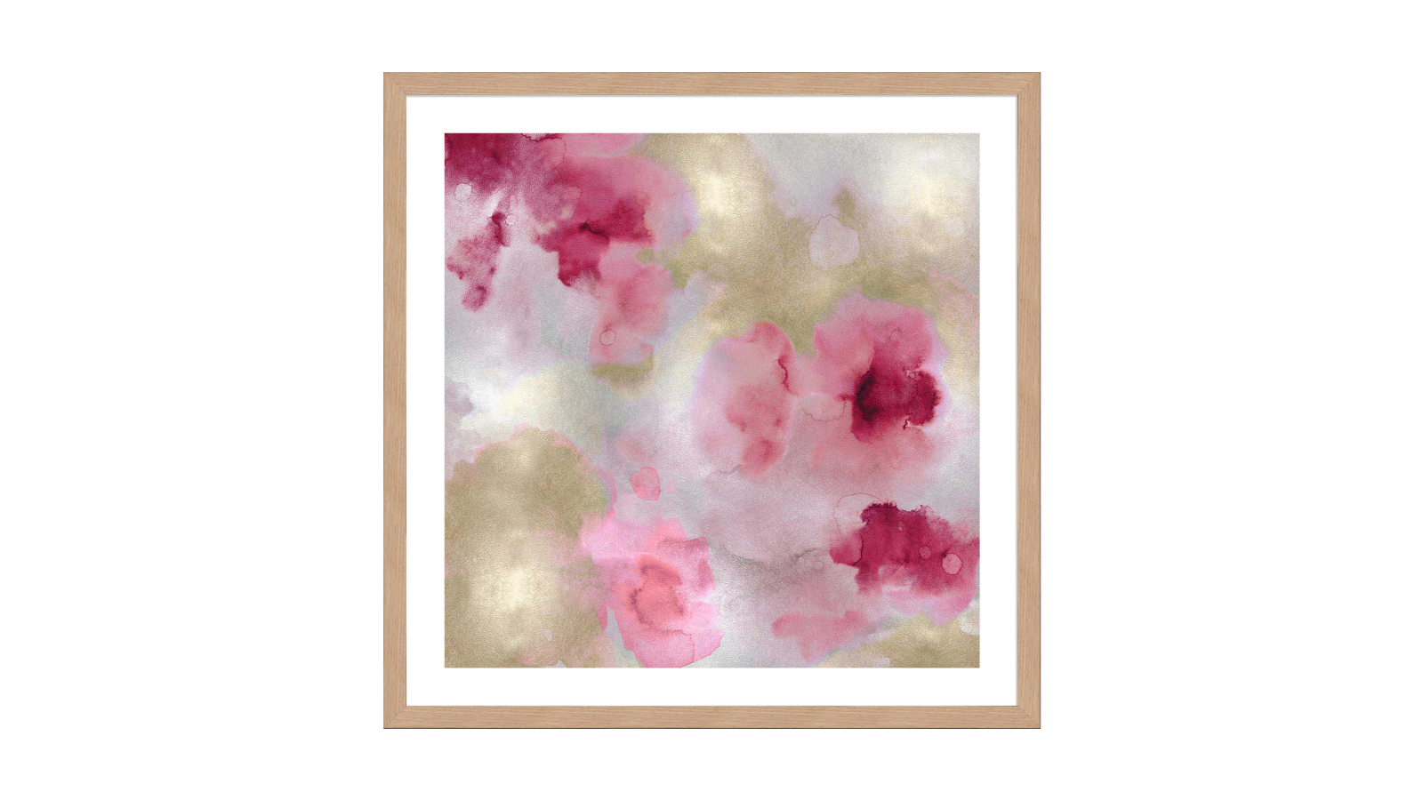 La Grolla Whisper in Blush I Natural Frame Wall Art - 96 x 96cm
