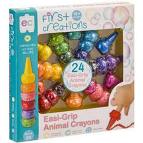 LatestBuy First Creations Easi-Grip Animal Shape Crayons - Pack of 24