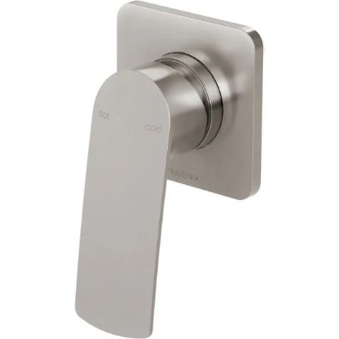 Phoenix Mekko Square Plate SwitchMix Shower/Wall Mixer - Brushed Nickel