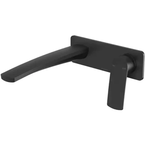 Phoenix 220mm Mekko Switch Mix Wall Basin/Bath Mixer Set - Matte Black