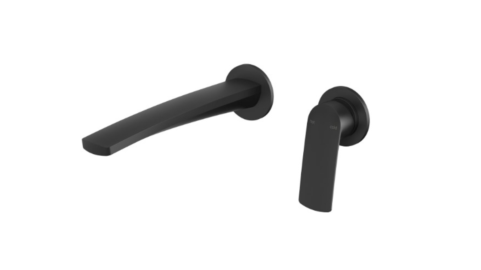 Phoenix Mekko 200mm Round Plate SwitchMix Wall Basin/Bath Mixer Set - Matte Black