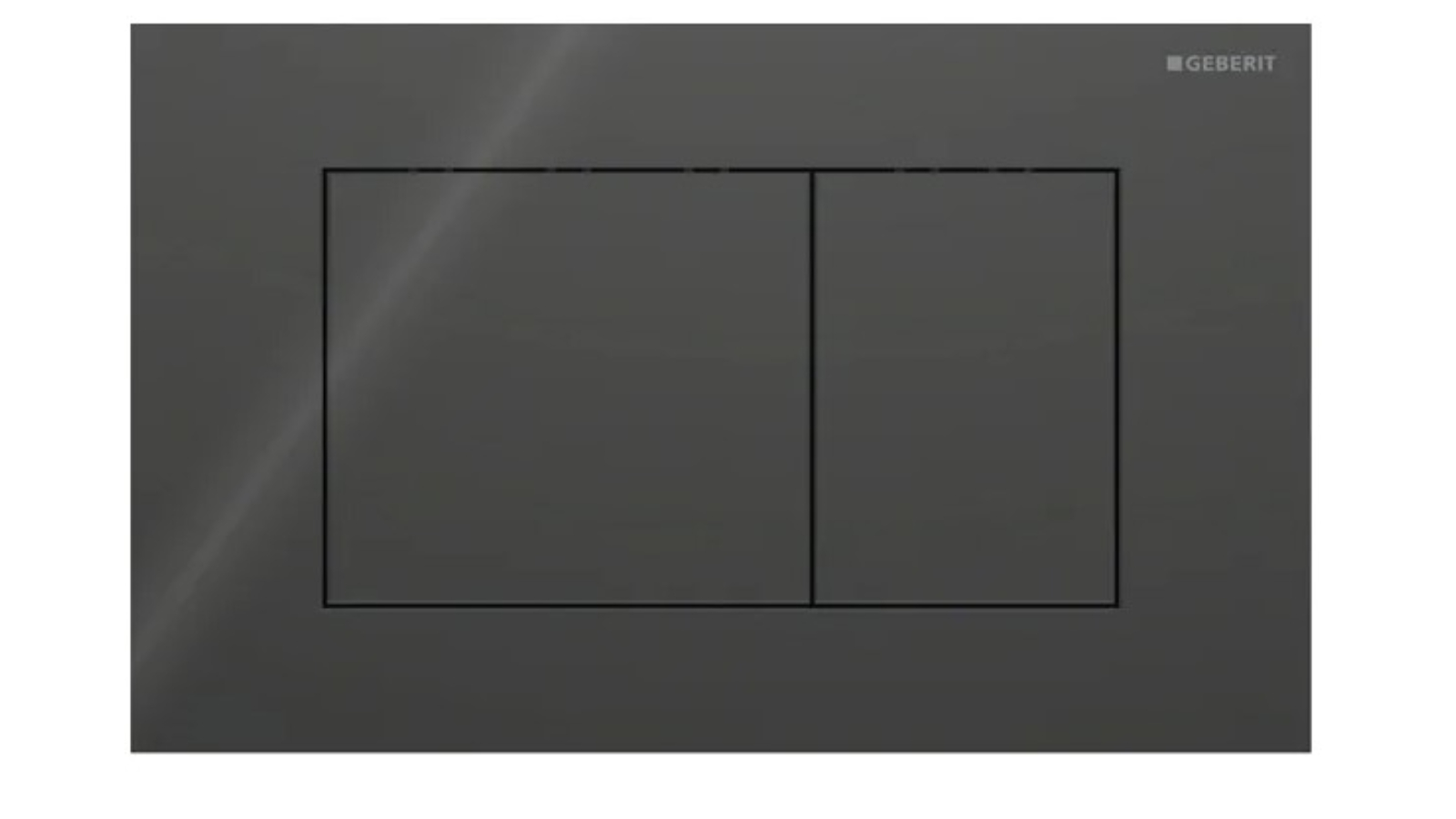 Geberit Sigma40 Square Dual Flush Plate - Black Glass