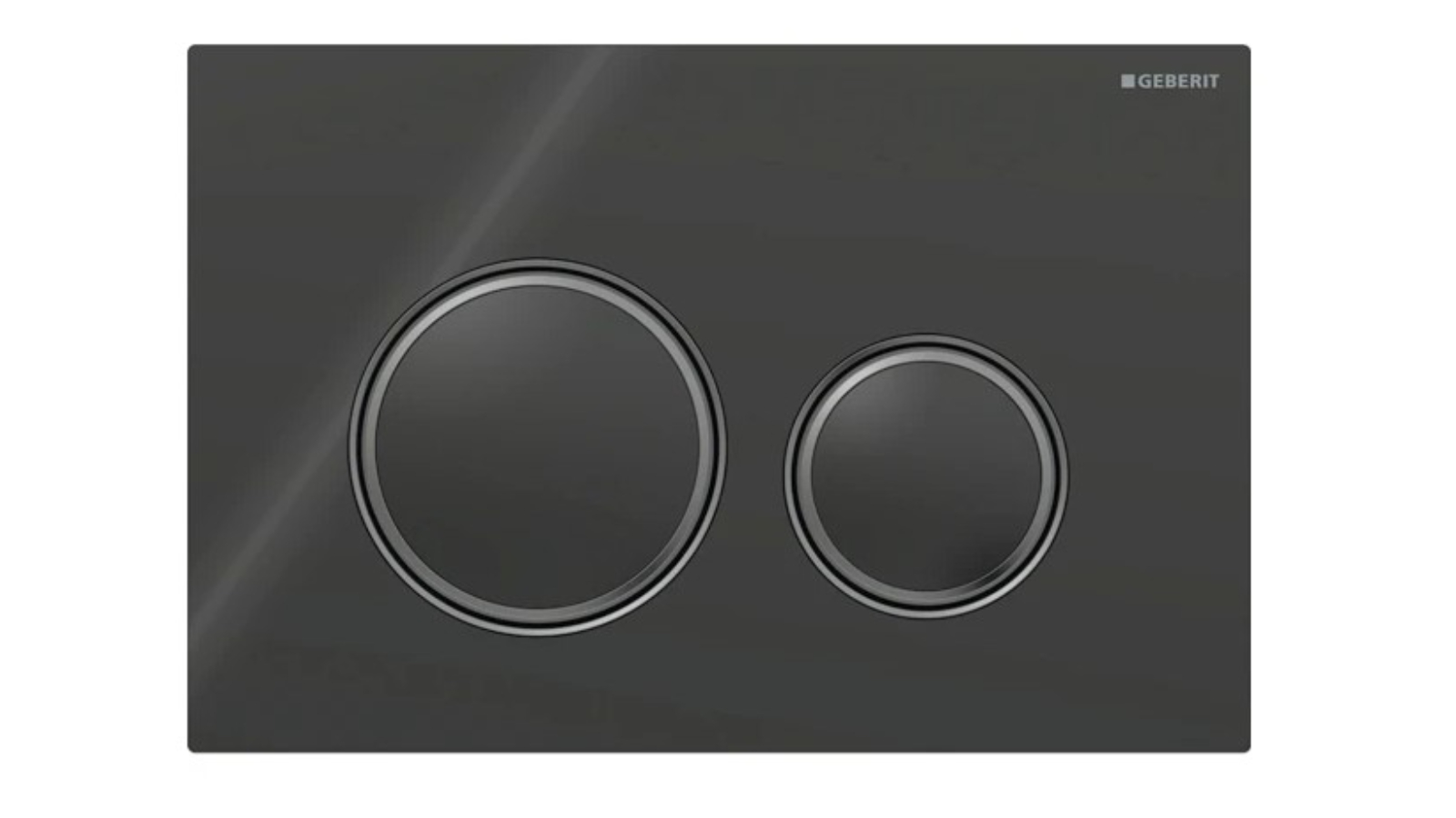 Geberit Sigma50 Round Dual Flush Plate - Black Chrome Glass