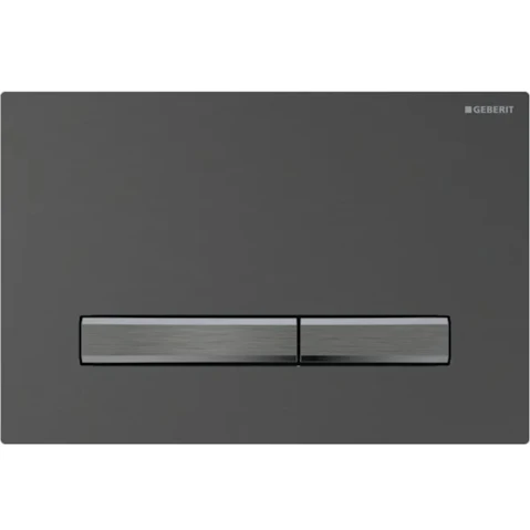 Geberit Sigma50 Round Dual Flush Plate - Black Chrome Brushed