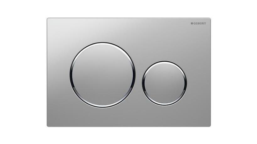 Geberit Sigma20 Round Dual Flush Plate - Chrome Matte/Chrome Glossy
