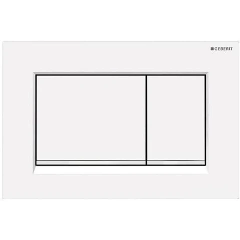 Geberit Sigma20 Square Dual Flush Plate - White Matte/White Glossy