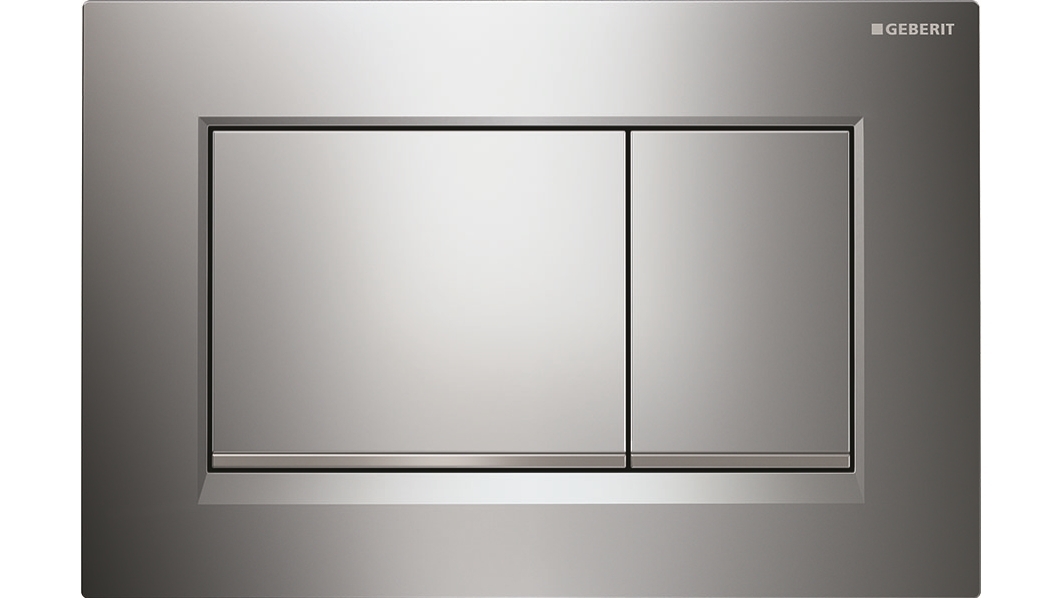 Geberit Sigma20 Square Dual Flush Plate - Chrome Glossy/Chrome Matte