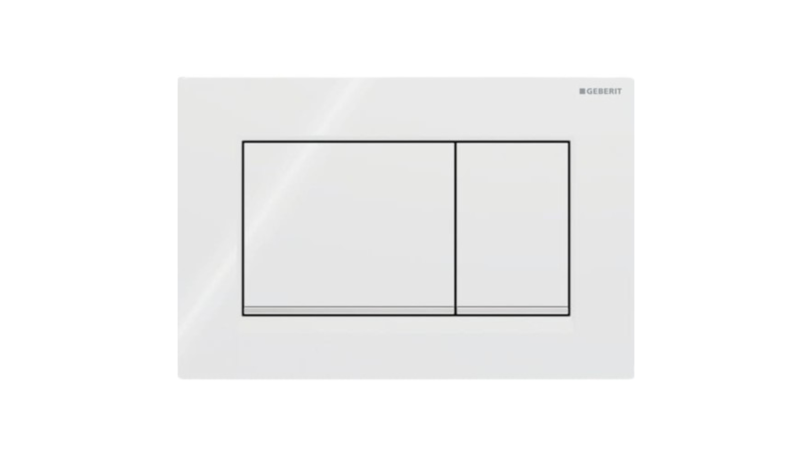 Geberit Sigma20 Square Dual Flush Plate - White Glossy/Chrome Glossy
