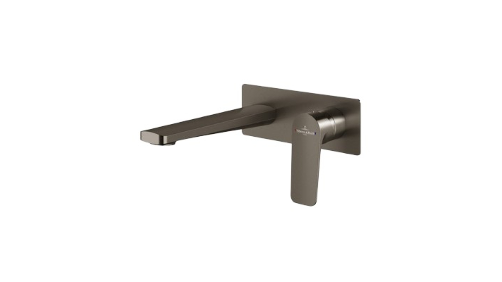 Villeroy & Boch O.Novo Lead Free Style Rectangular Wall Mounted Basin Mixer Trim - Gunmetal