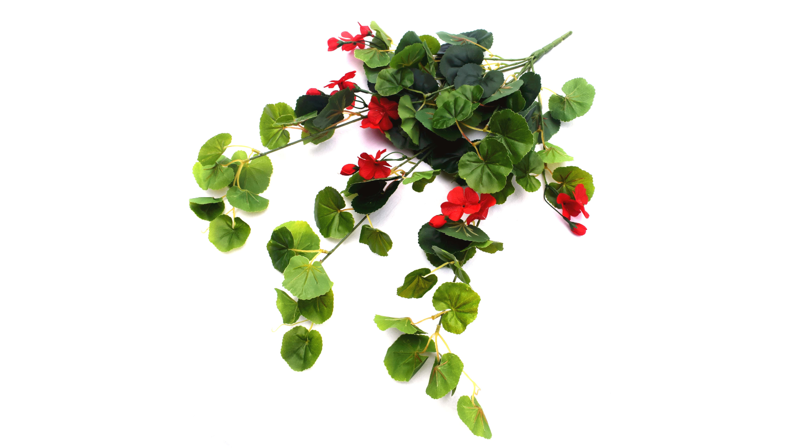 Designer Plants Artificial Geranium Hanging Bush with Red Flower - 60cm