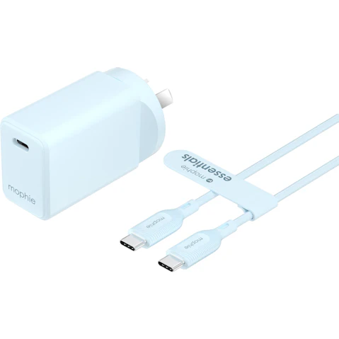 Mophie Essential 30W USB-C Wall Charger with USB-C Cable - Blue