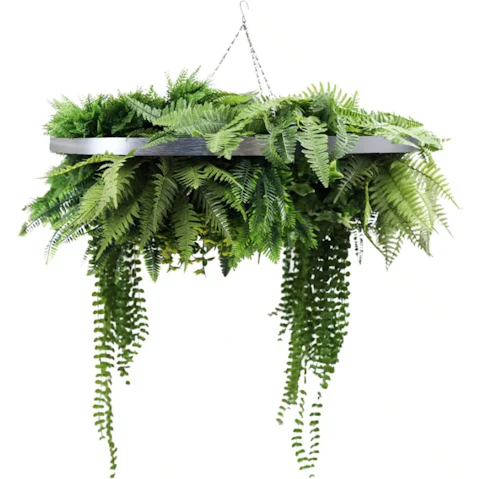 Designer Plants Silver Foliage Artificial Hanging Green Wall Disc - 80cm