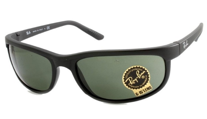 Ray Ban Predator 2 RB2027 W1847 Matte Black Green Unisex Wrap Sunglasses Harvey Norman