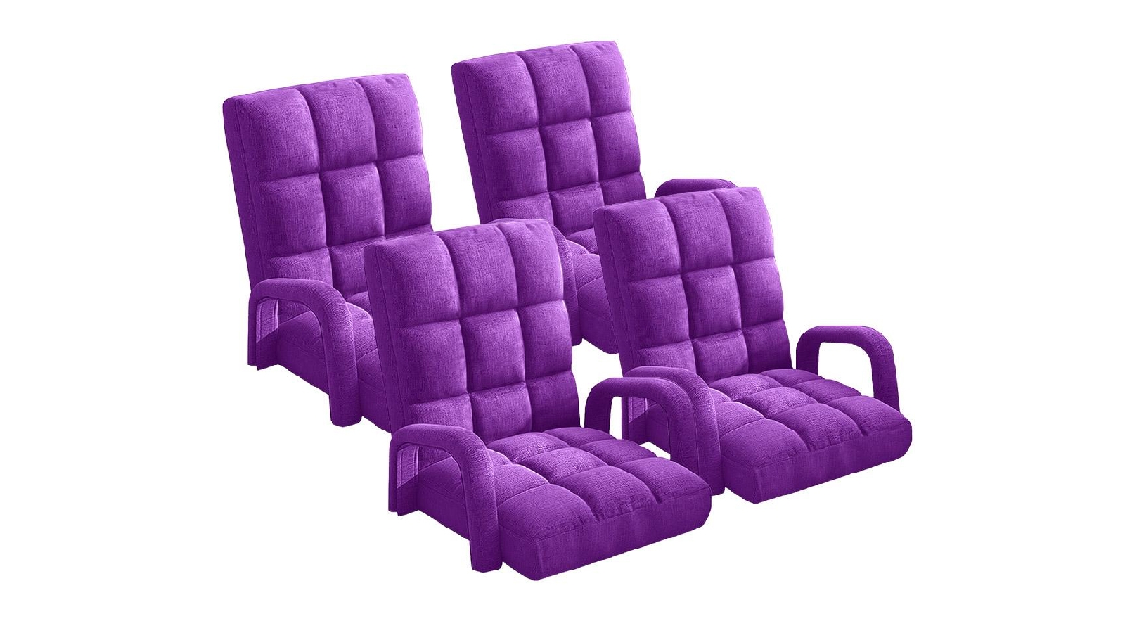 Soga 4X Floor Recliner Lazy Chair with Armrest - Purple