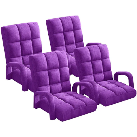 Soga 4X Floor Recliner Lazy Chair with Armrest - Purple