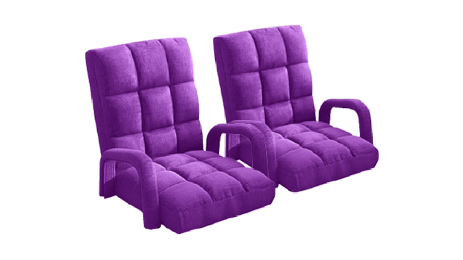 Soga 2X Floor Recliner Lazy Chair with Armrest - Purple