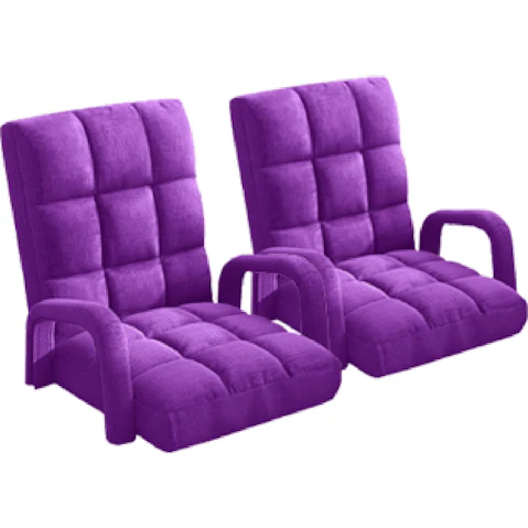 Soga 2X Floor Recliner Lazy Chair with Armrest - Purple