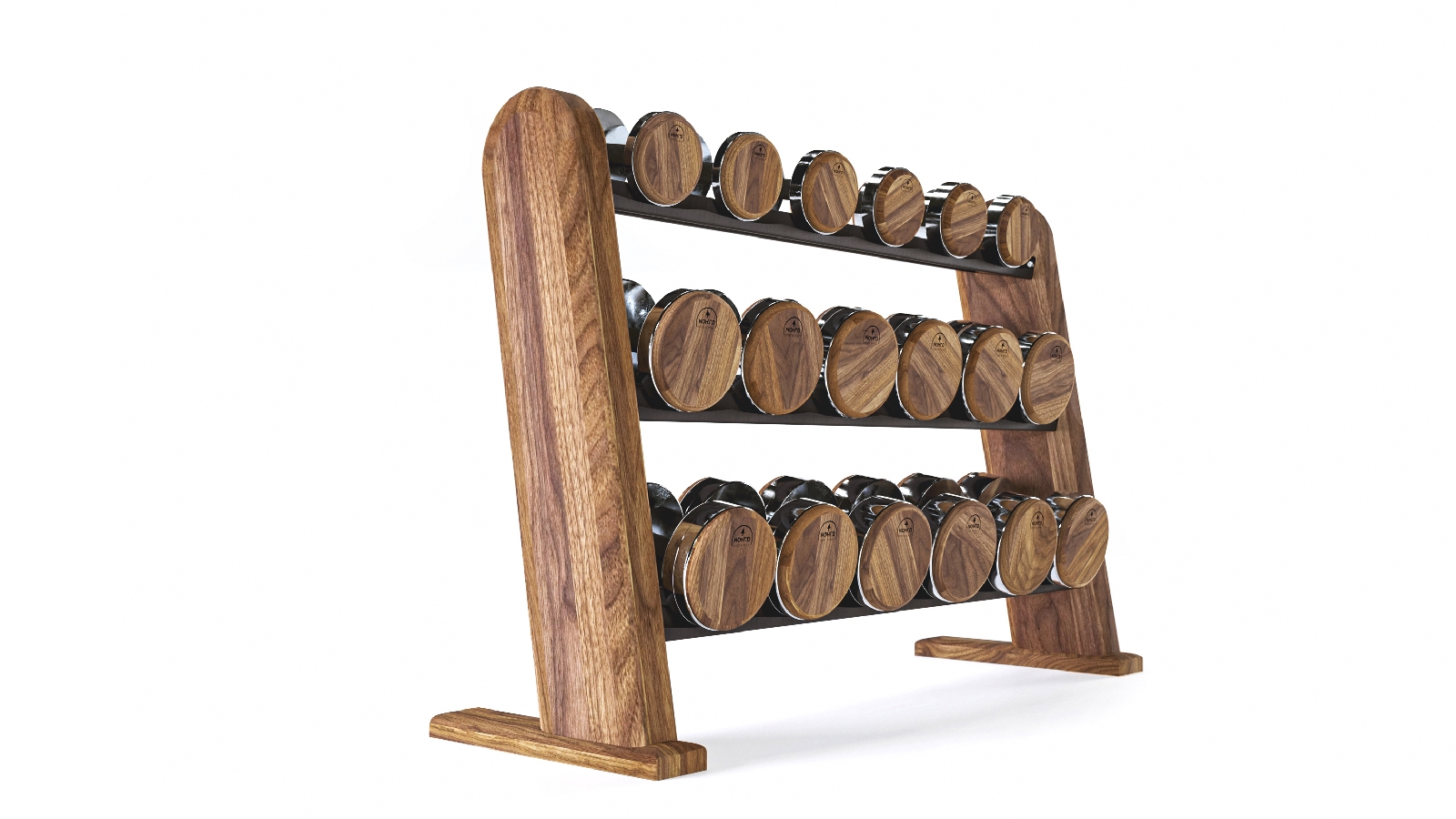 Nohrd Walnut Dumbbell Set with Stand