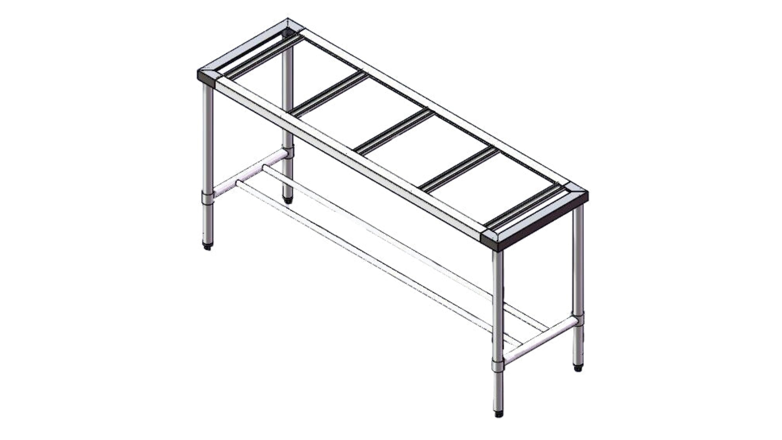 F.E.D Commercial 1200-6-WB-S S/S Legs with Double Centre Brace - 60cm Deep