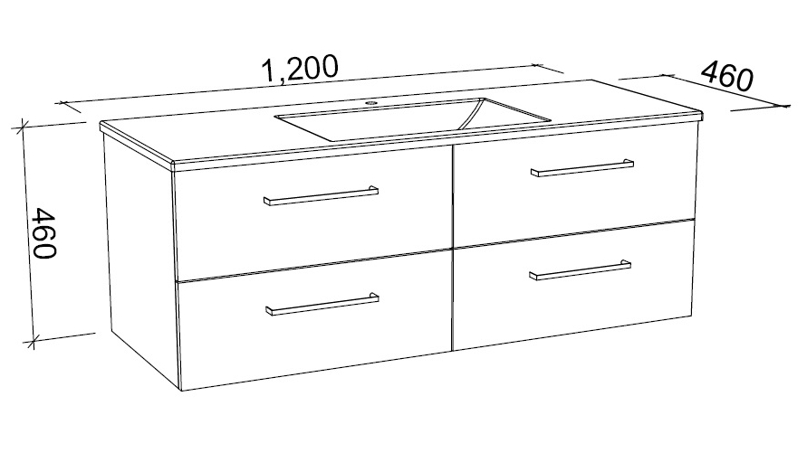 Timberline Paxton 1200mm WallHung Vanity with Centre Bowl Alpha