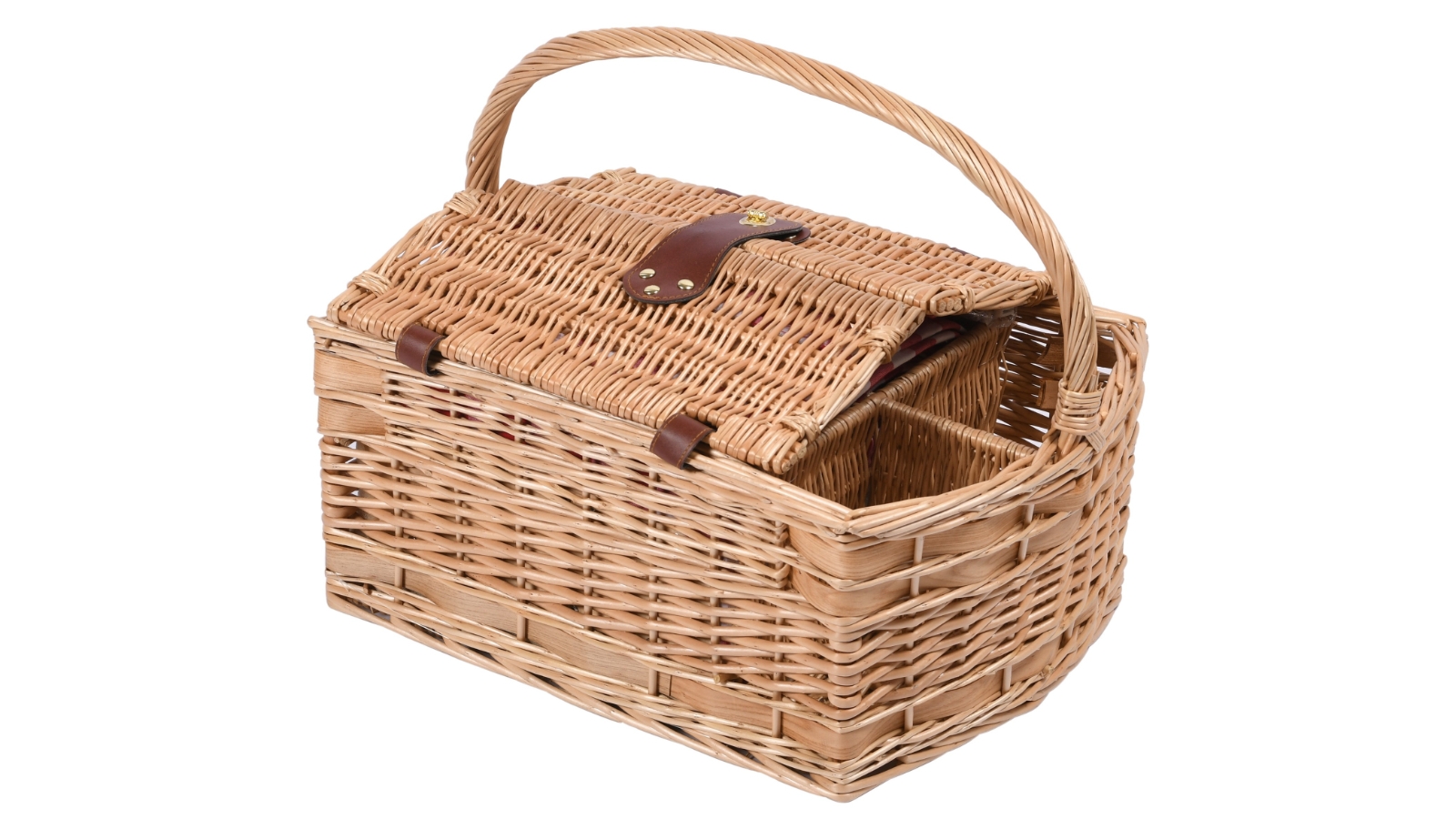 Sherwood Ascot Natural Wicker Basket with Rug Harvey Norman