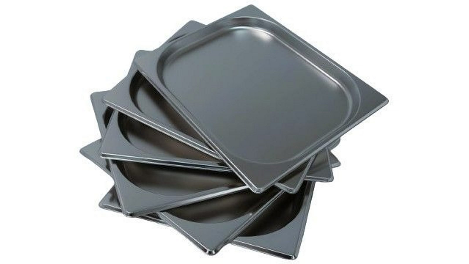 LCE Pack of 6 Stainless Steel 2cm Depth Half Size 1/2 Gastronorm Pan